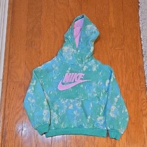 Nike Kids Tie-Dye Green and Pink Hoodie Size 6x (6-7yrs)